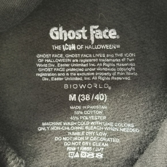 Ghost Face Scary Movie Graphic Hoodie Black Men's M - Picture 7 of 8